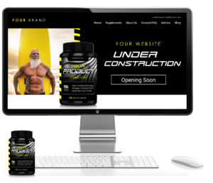 your supplement business website displayed on a monitor