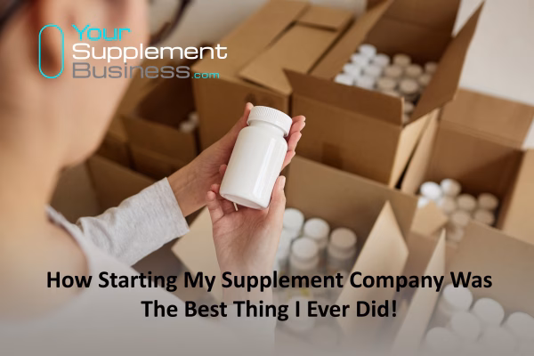 A women looking at her own dietary supplements in boxes, as she has just started her own dietary supplement company.